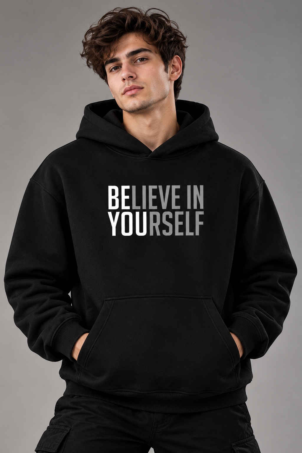 Believe In Yourself Oversized Cotton Fleece Hoodie | Unisex