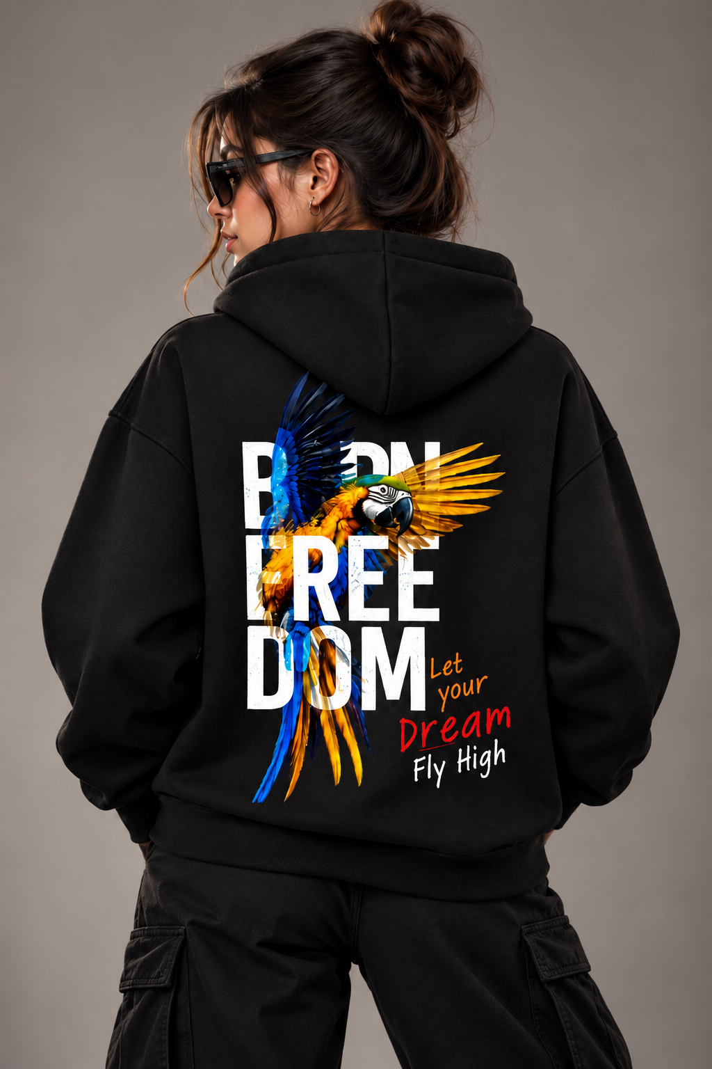 Freedom Oversized Cotton Fleece Hoodie | Unisex