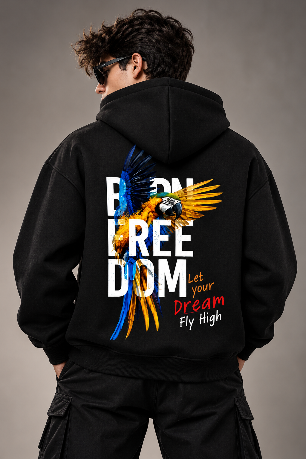 Freedom Oversized Cotton Fleece Hoodie | Unisex