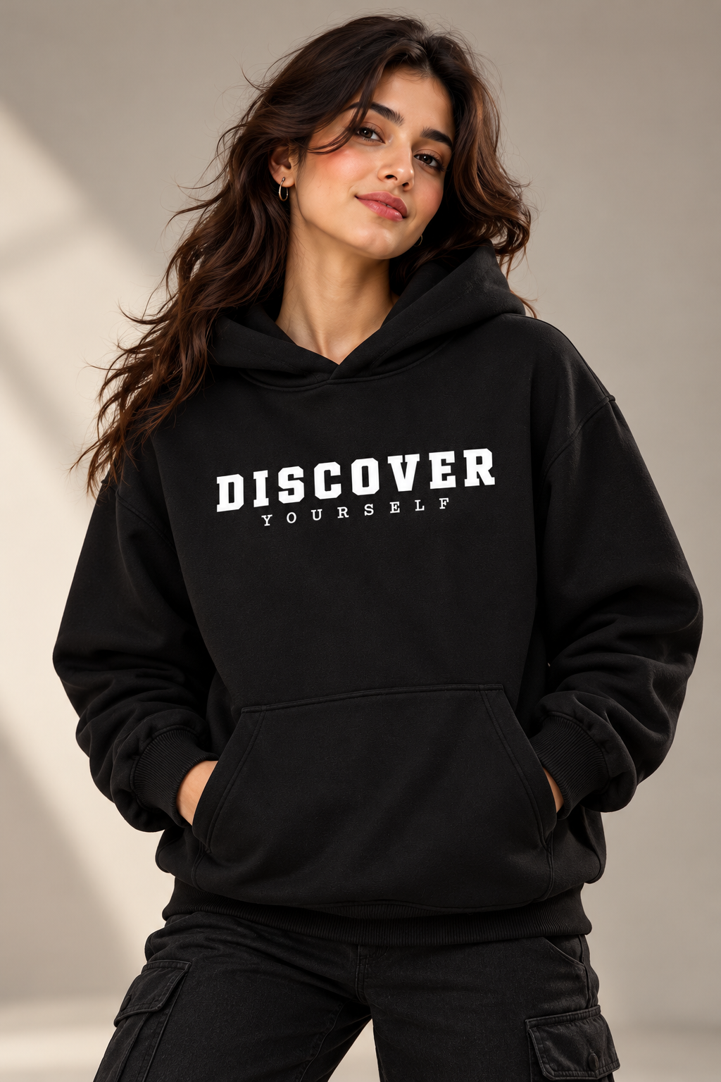 DISCOVER YOURSELF Oversized Cotton Fleece Hoodie | Unisex