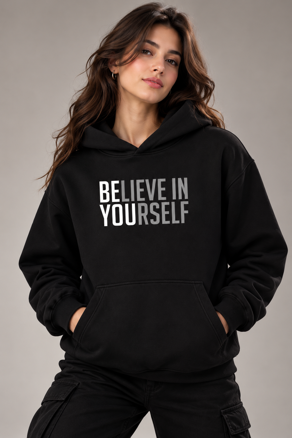 Believe In Yourself Oversized Cotton Fleece Hoodie | Unisex