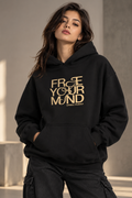 Free your mind Oversized Cotton Fleece Hoodie | Unisex