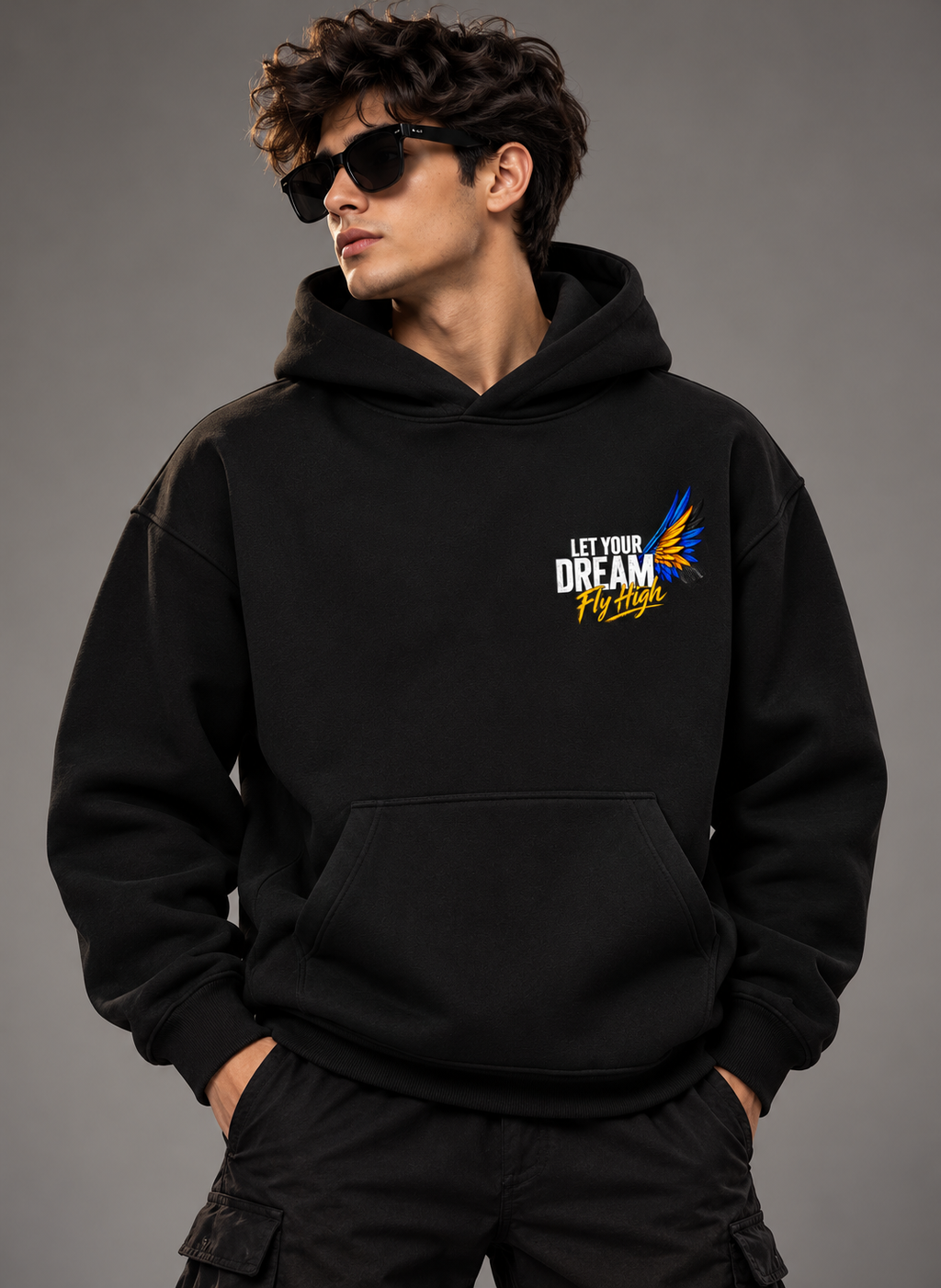 Freedom Oversized Cotton Fleece Hoodie | Unisex