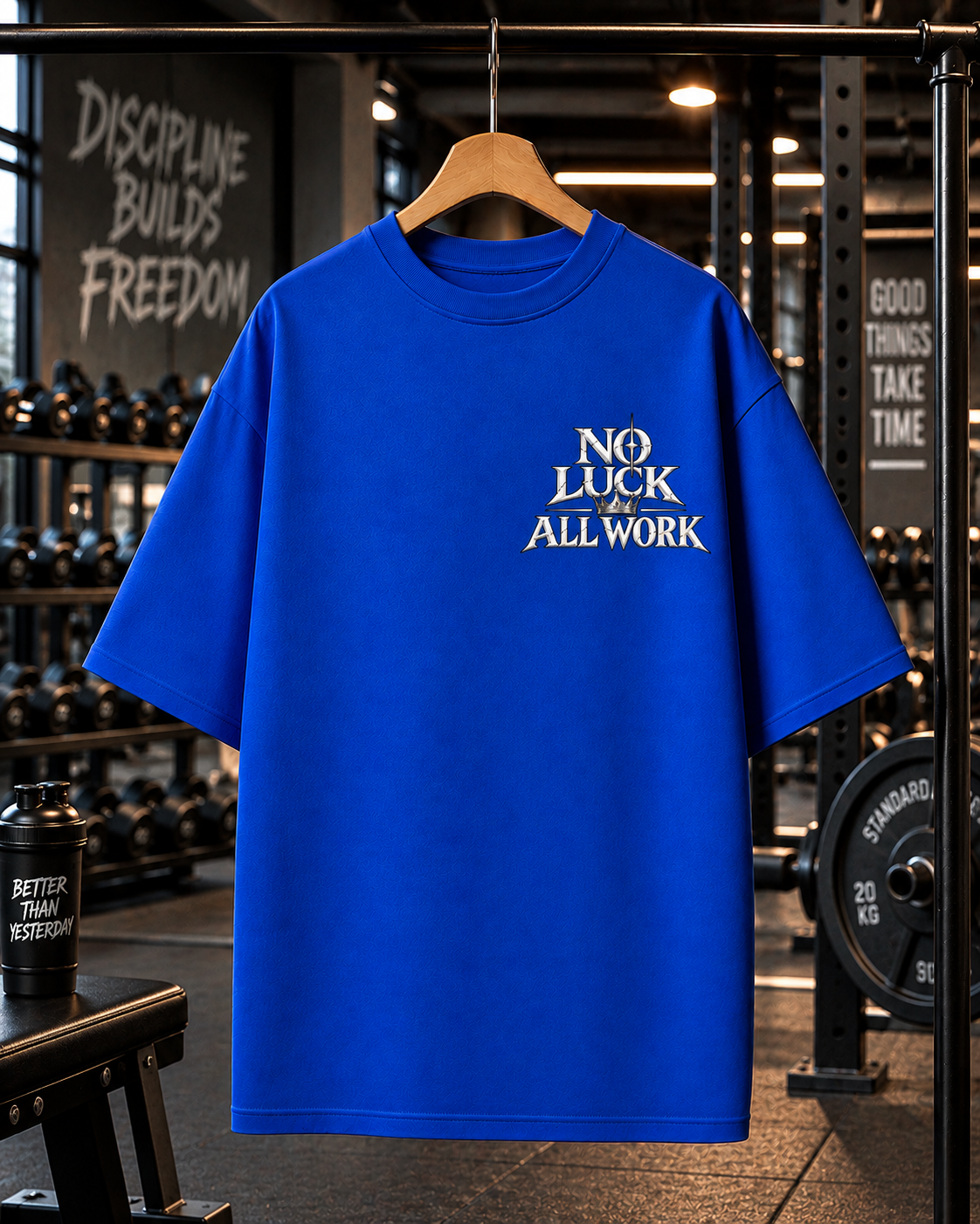 No Luck All Work Oversized Gym T-shirt