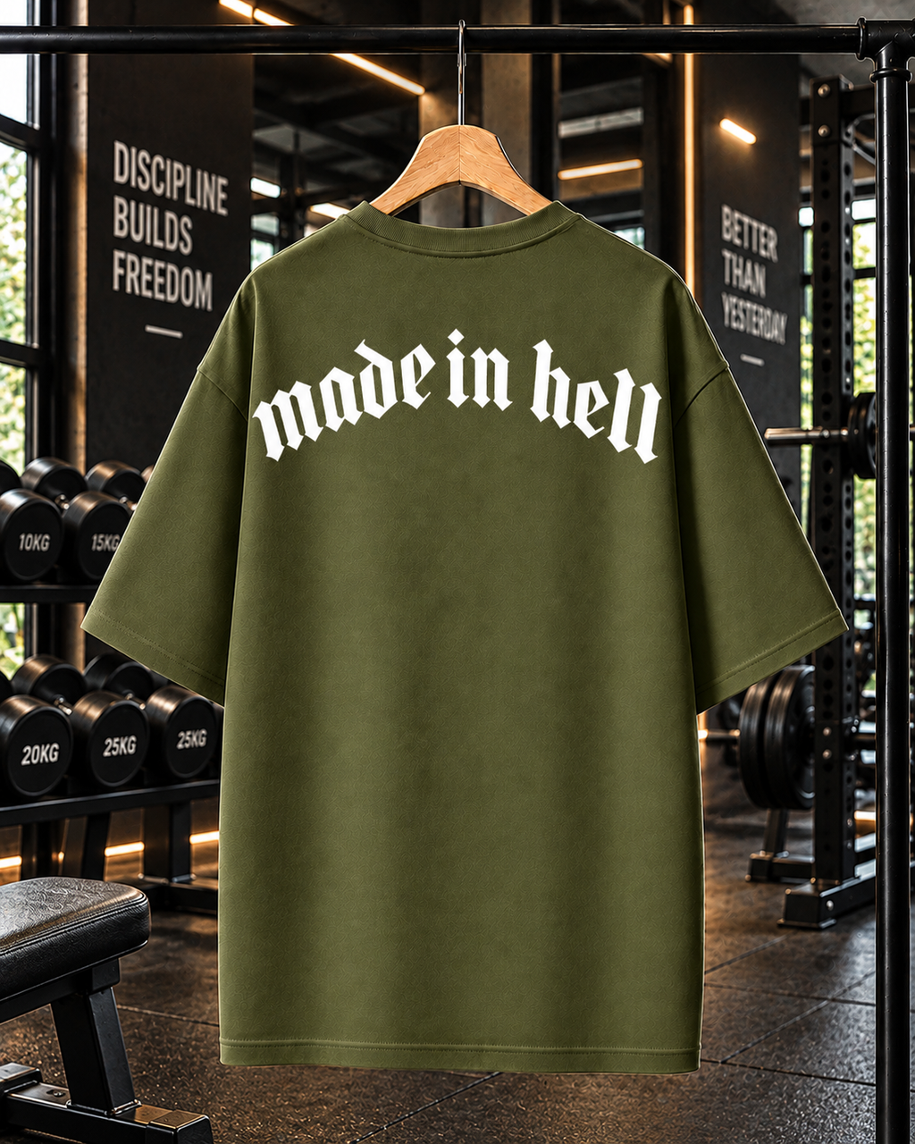 Made in Hell Oversized Gym T-shirt | Unisex