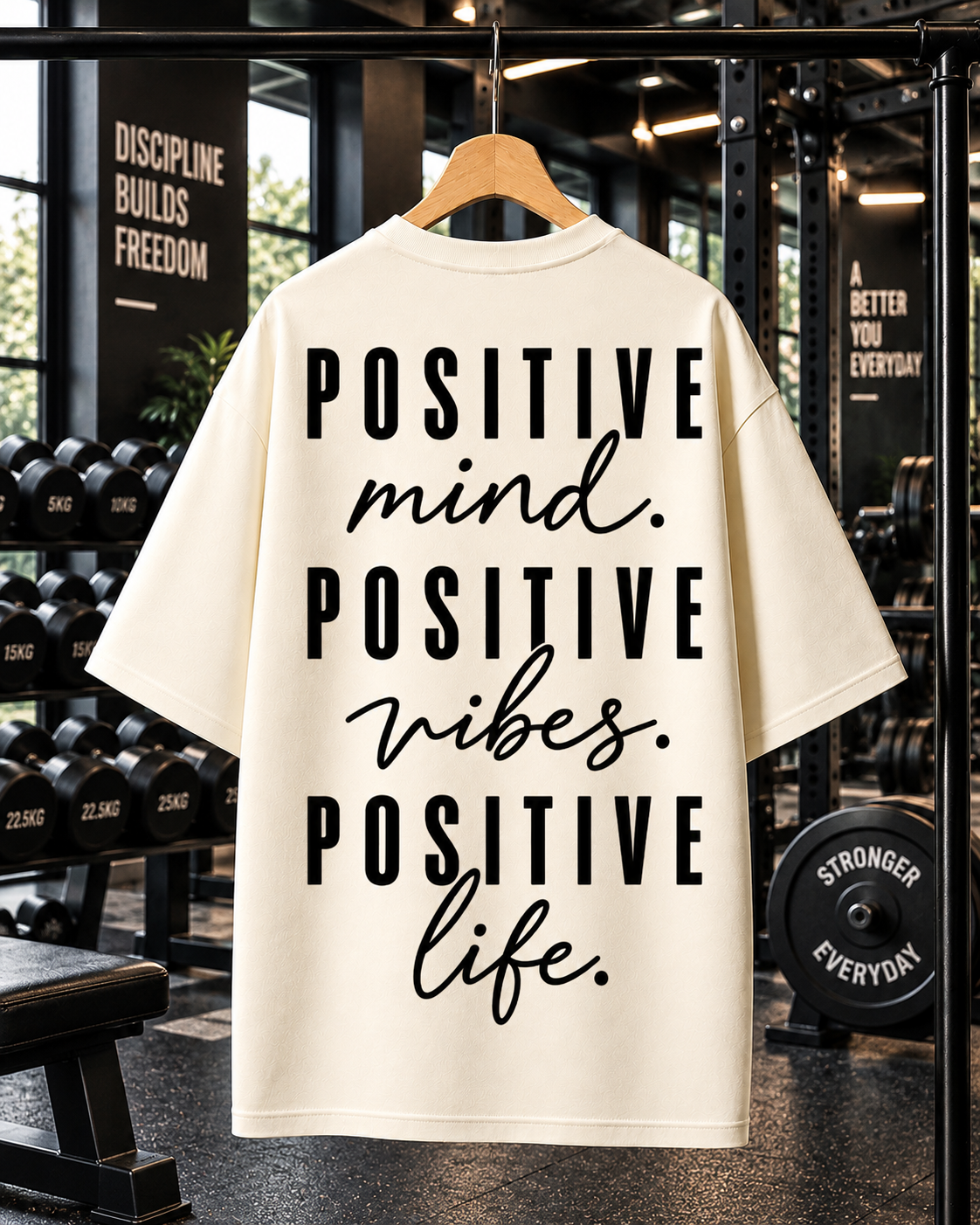 Positive Life Oversized Gym T-shirt | Unisex