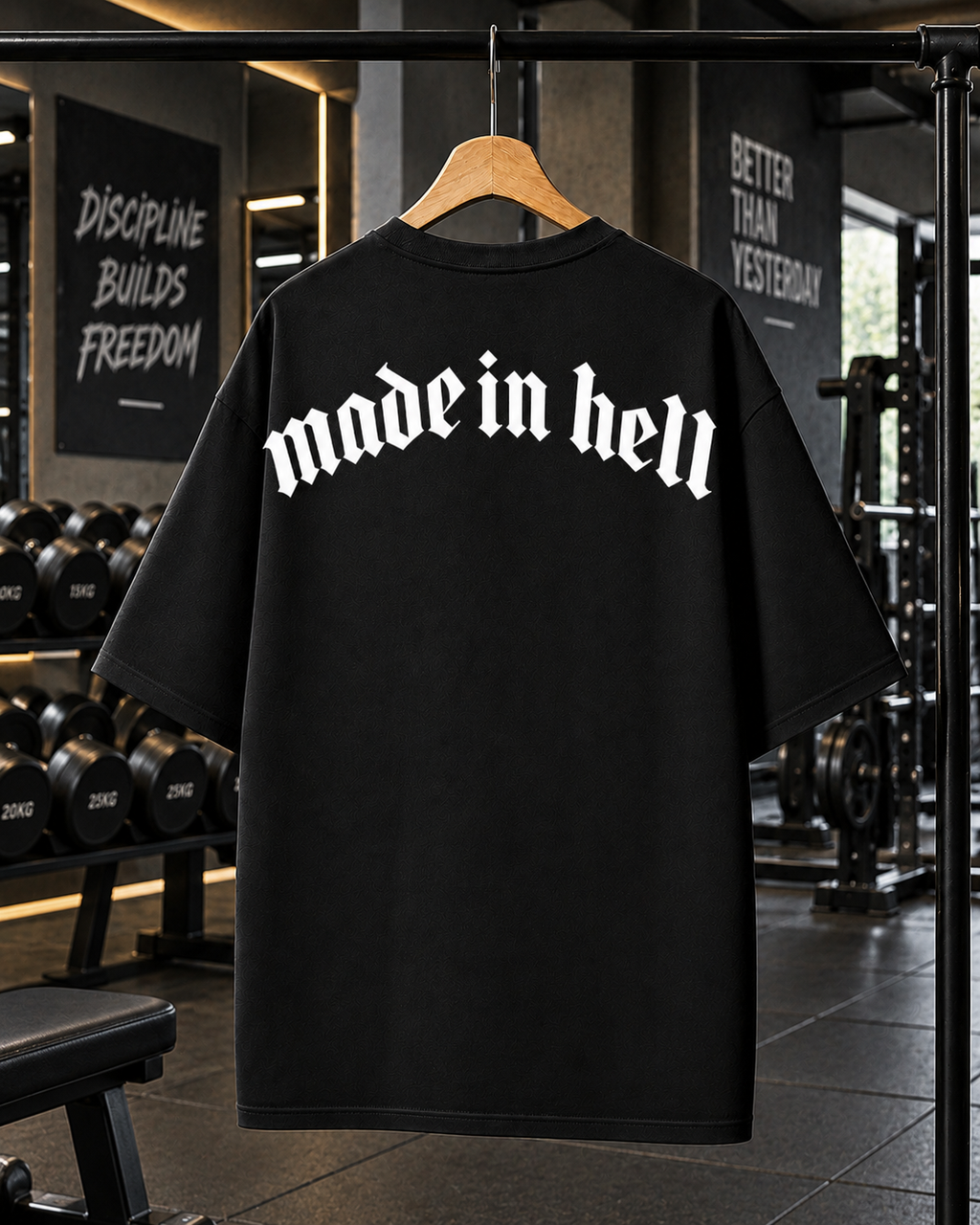 Made in Hell Oversized Gym T-shirt | Unisex