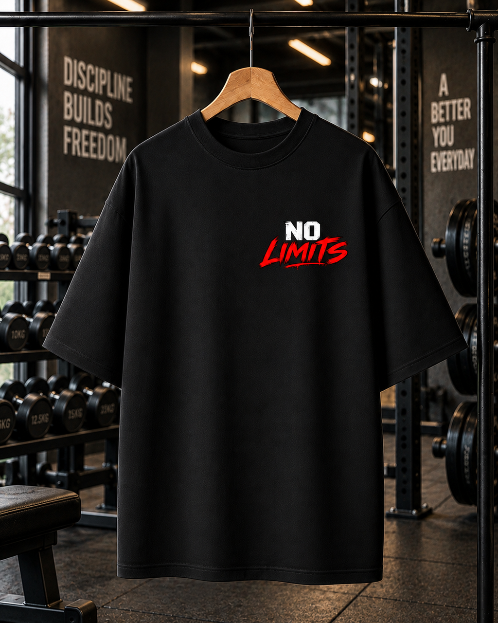 No Limits Oversized Gym T-shirt | Unisex