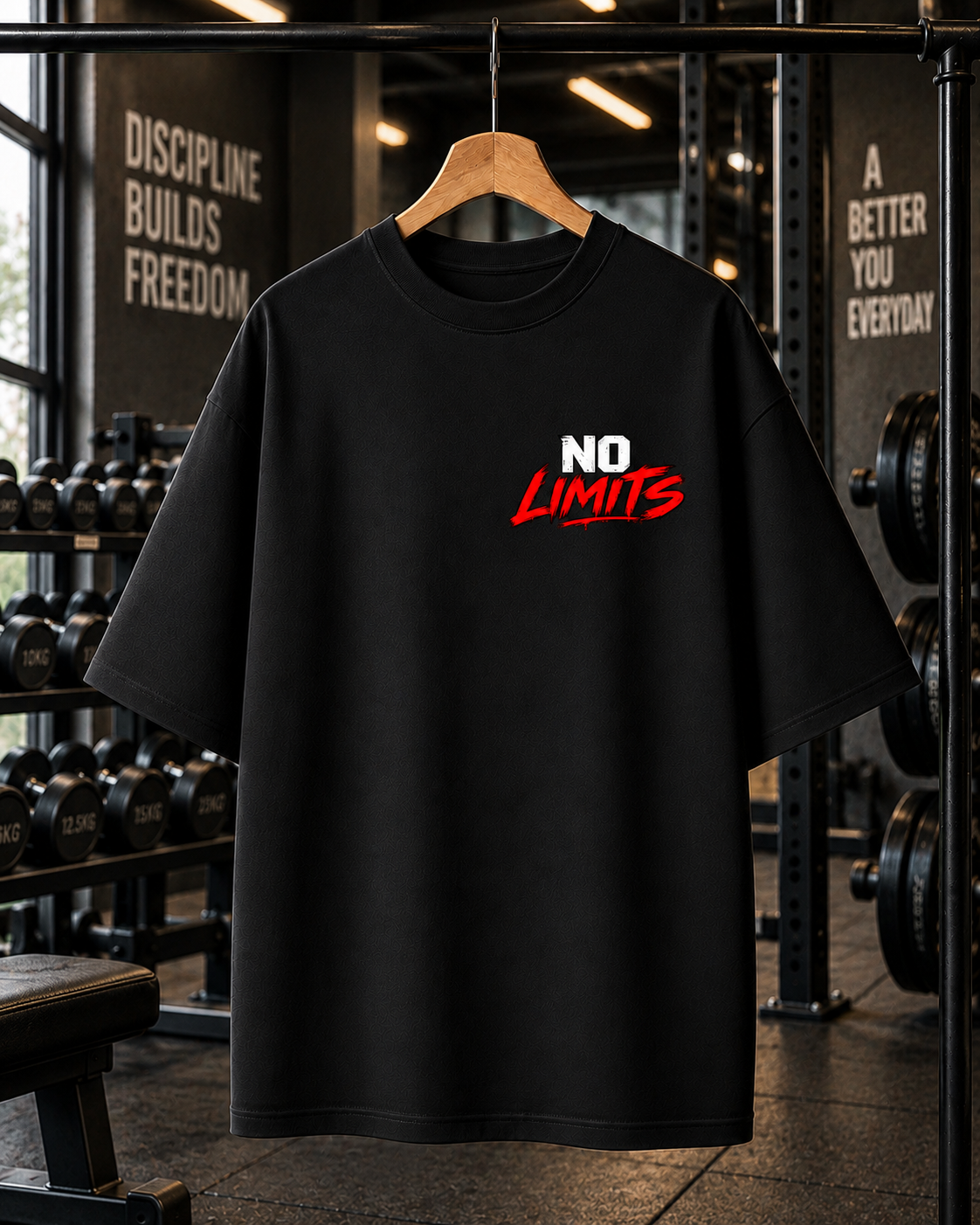 No Limits Oversized Gym T-shirt | Unisex