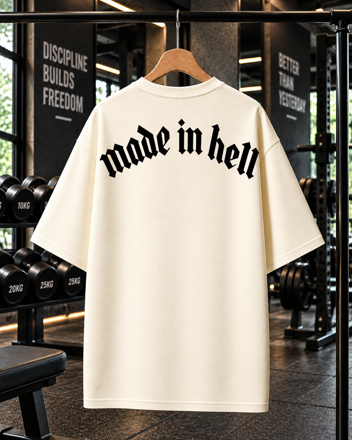 Made in Hell Oversized Gym T-shirt | Unisex