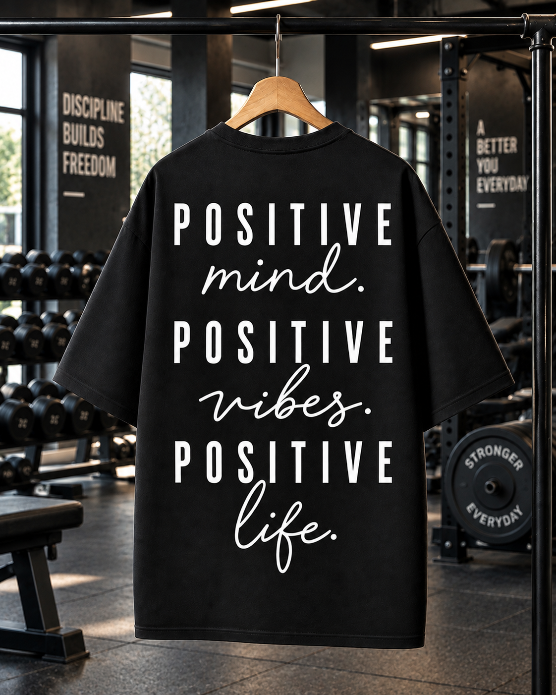 Positive Life Oversized Gym T-shirt | Unisex