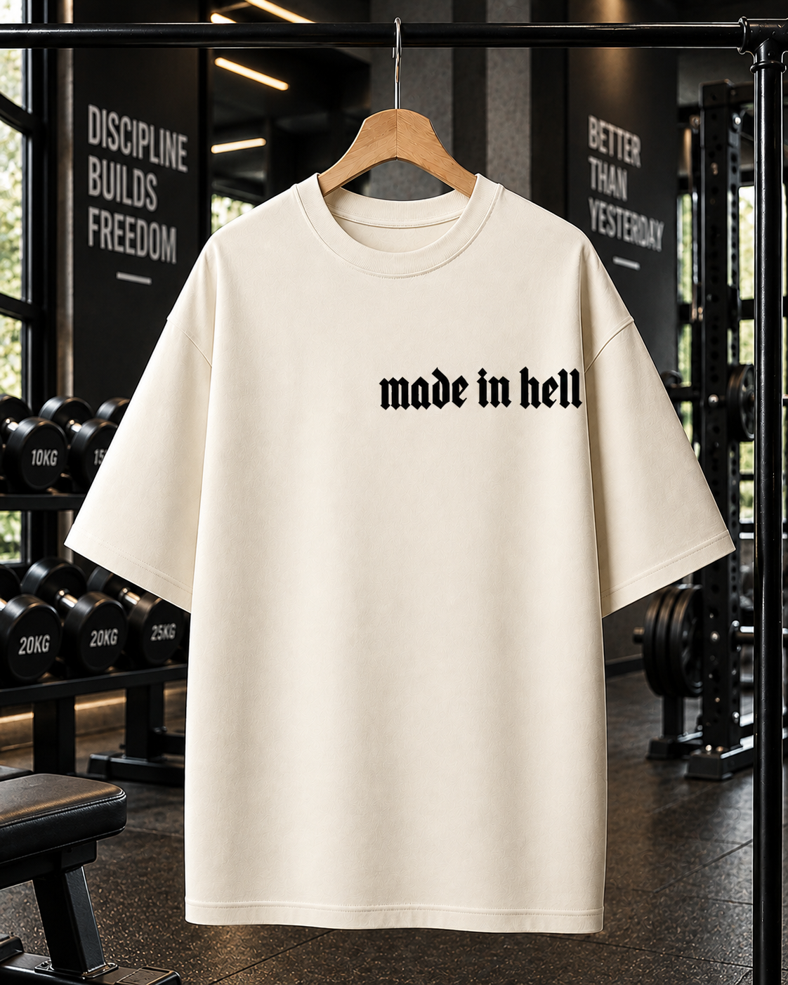 Made in Hell Oversized Gym T-shirt | Unisex