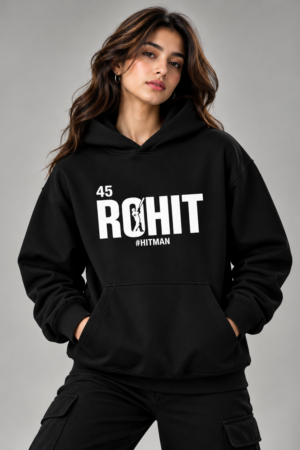Rohit Sharma Oversized Cotton Fleece Hoodie | Unisex – ZORCLO