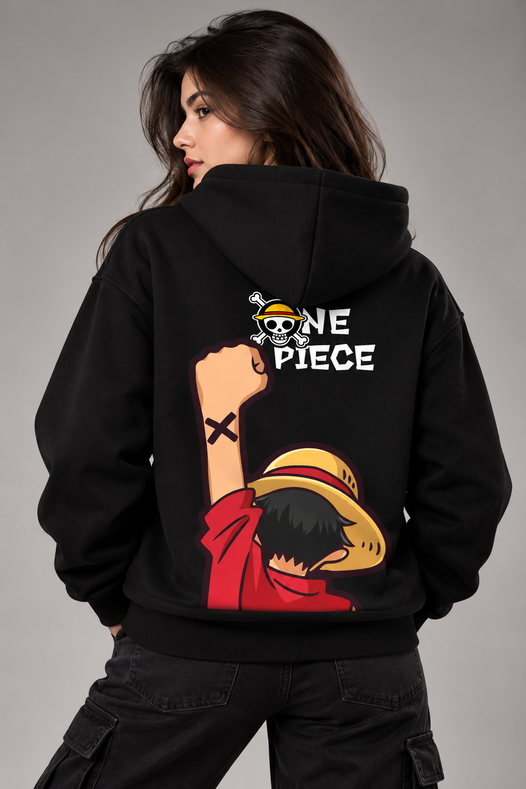 One Piece Oversized cotton Fleece Hoodie | Unisex