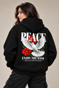 PEACE Oversized Cotton Fleece Hoodie | Unisex