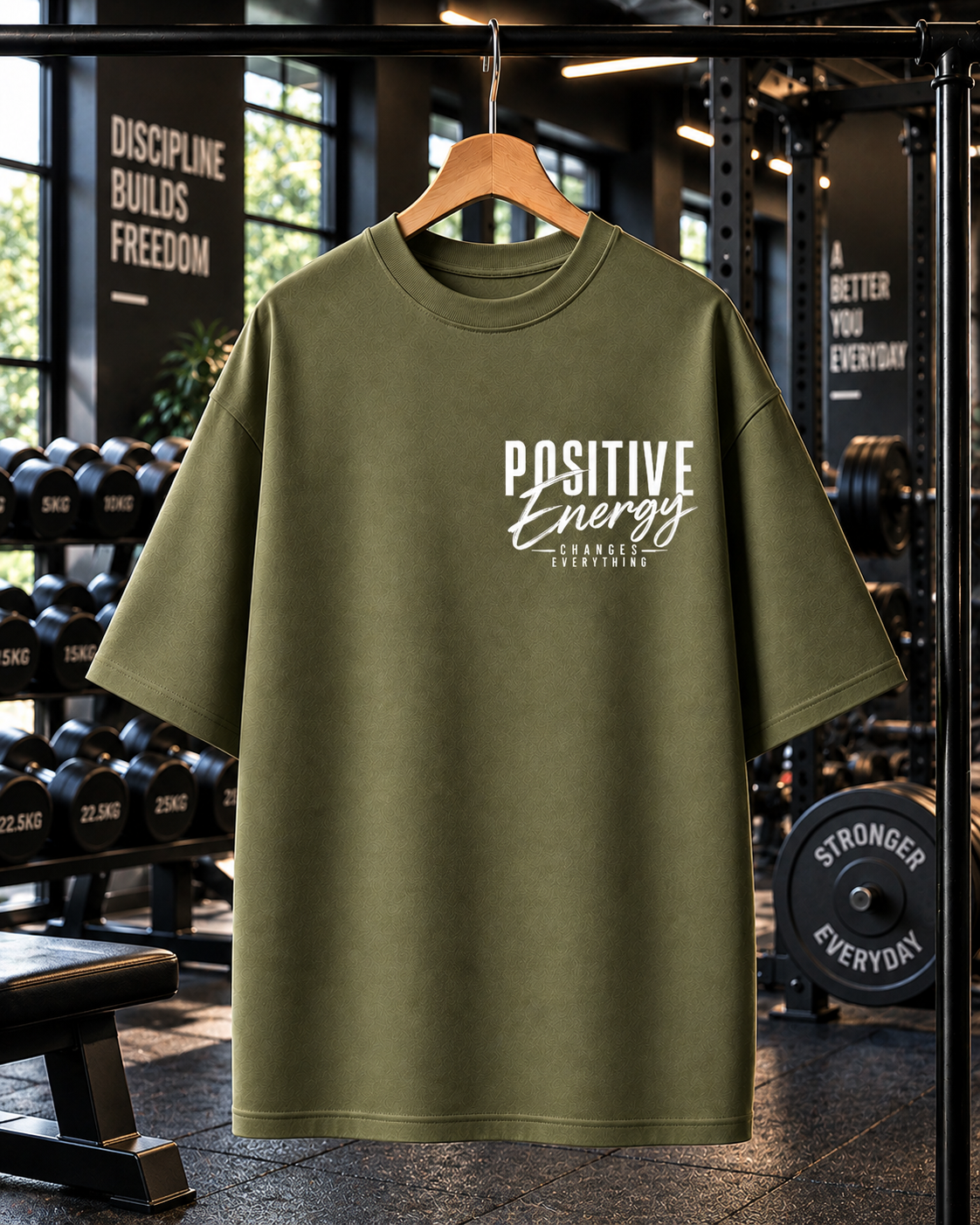 Positive Life Oversized Gym T-shirt | Unisex
