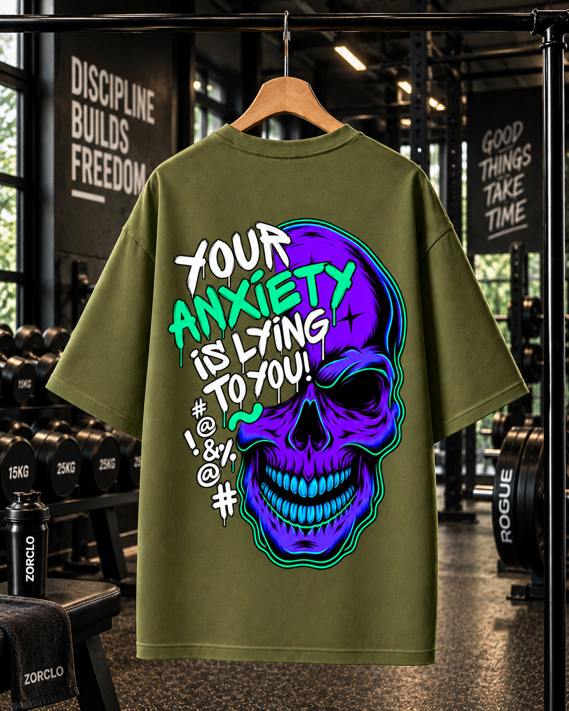 Built to Conquer Oversized Gym T-shirt