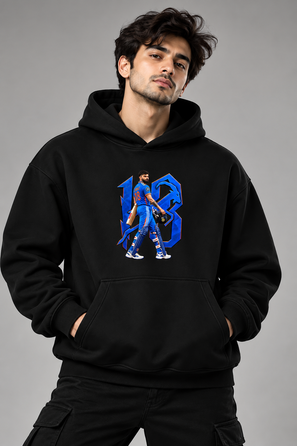 Virat Kohli Oversized Cotton fleece Hoodie