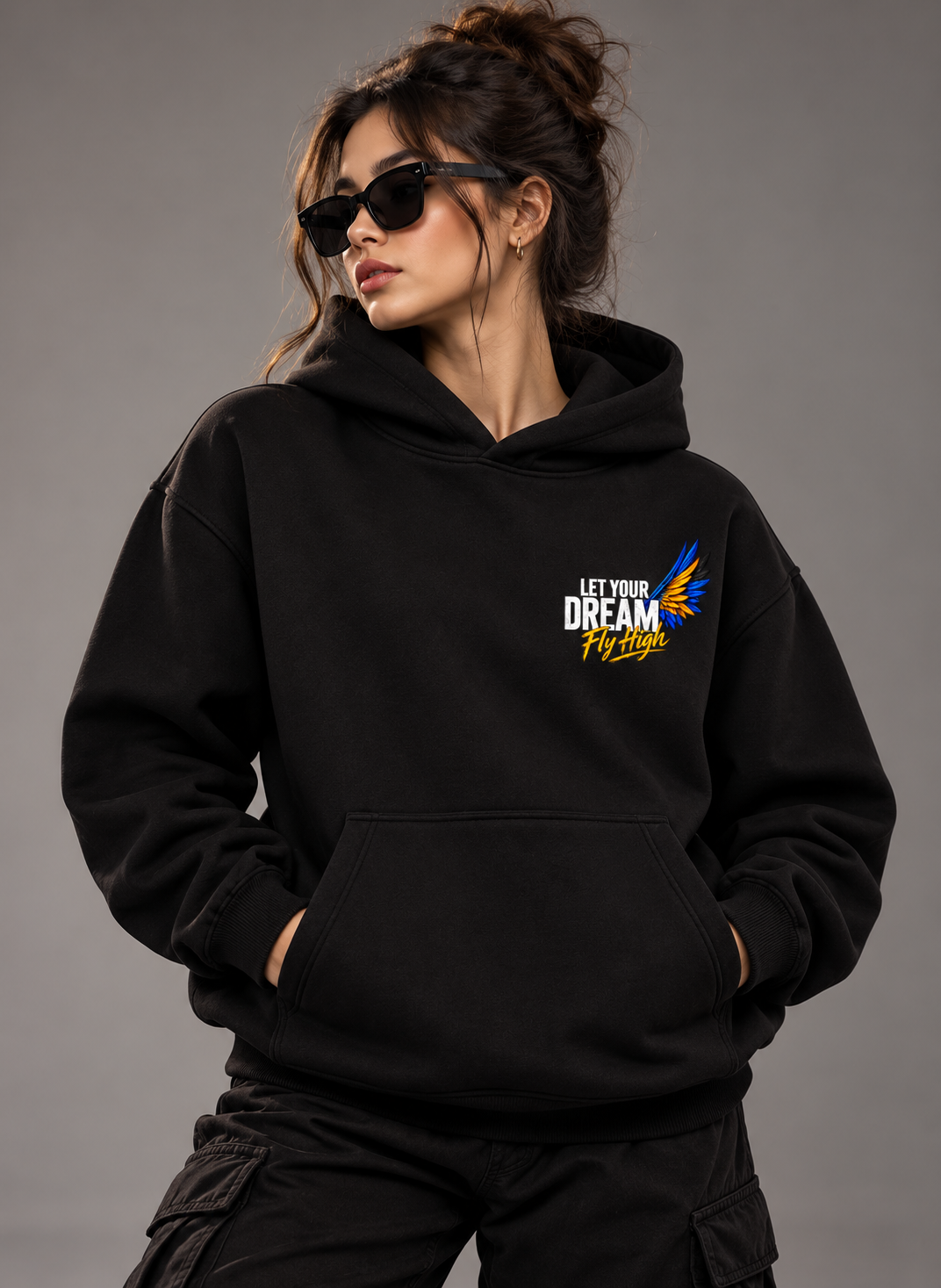 Freedom Oversized Cotton Fleece Hoodie | Unisex