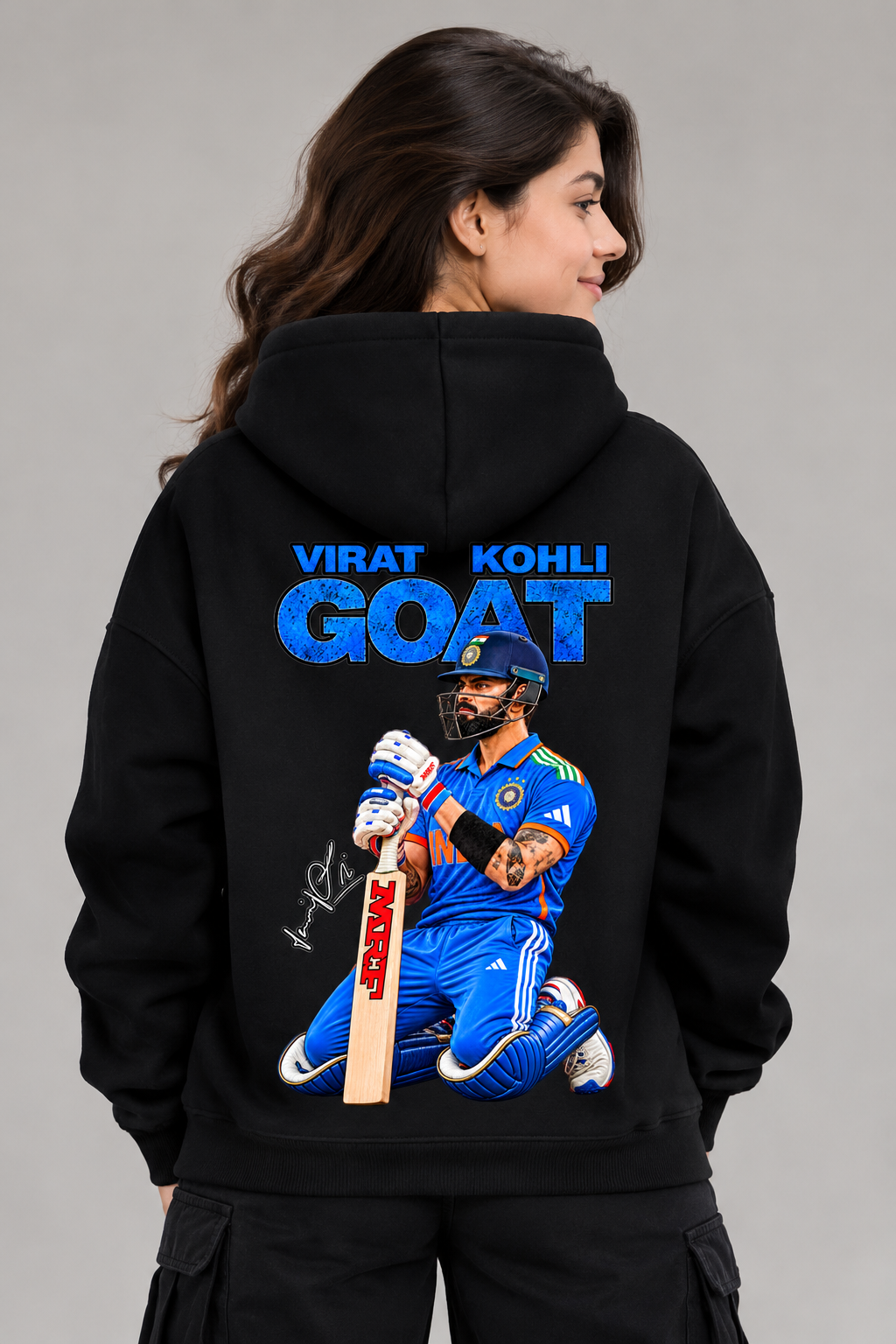 Virat Kohli Oversized Cotton fleece Hoodie