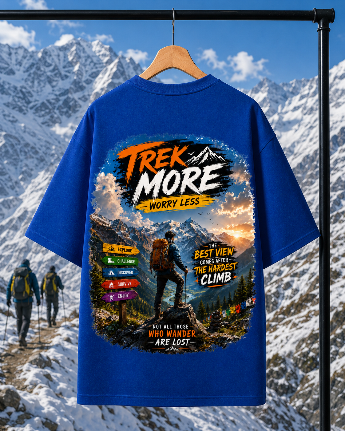 Trek more worry less | Unisex Oversized Tee