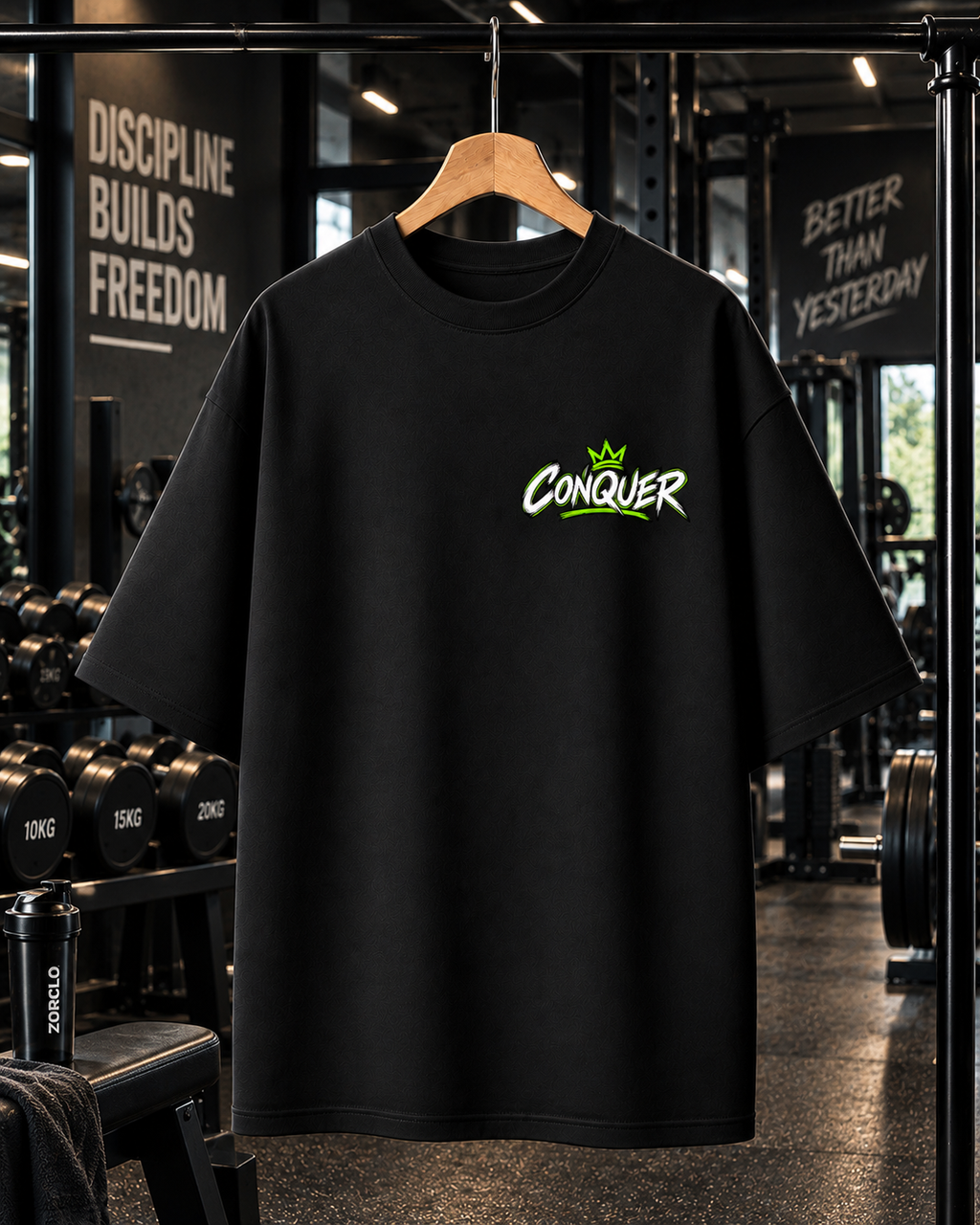 Built to Conquer Oversized Gym T-shirt