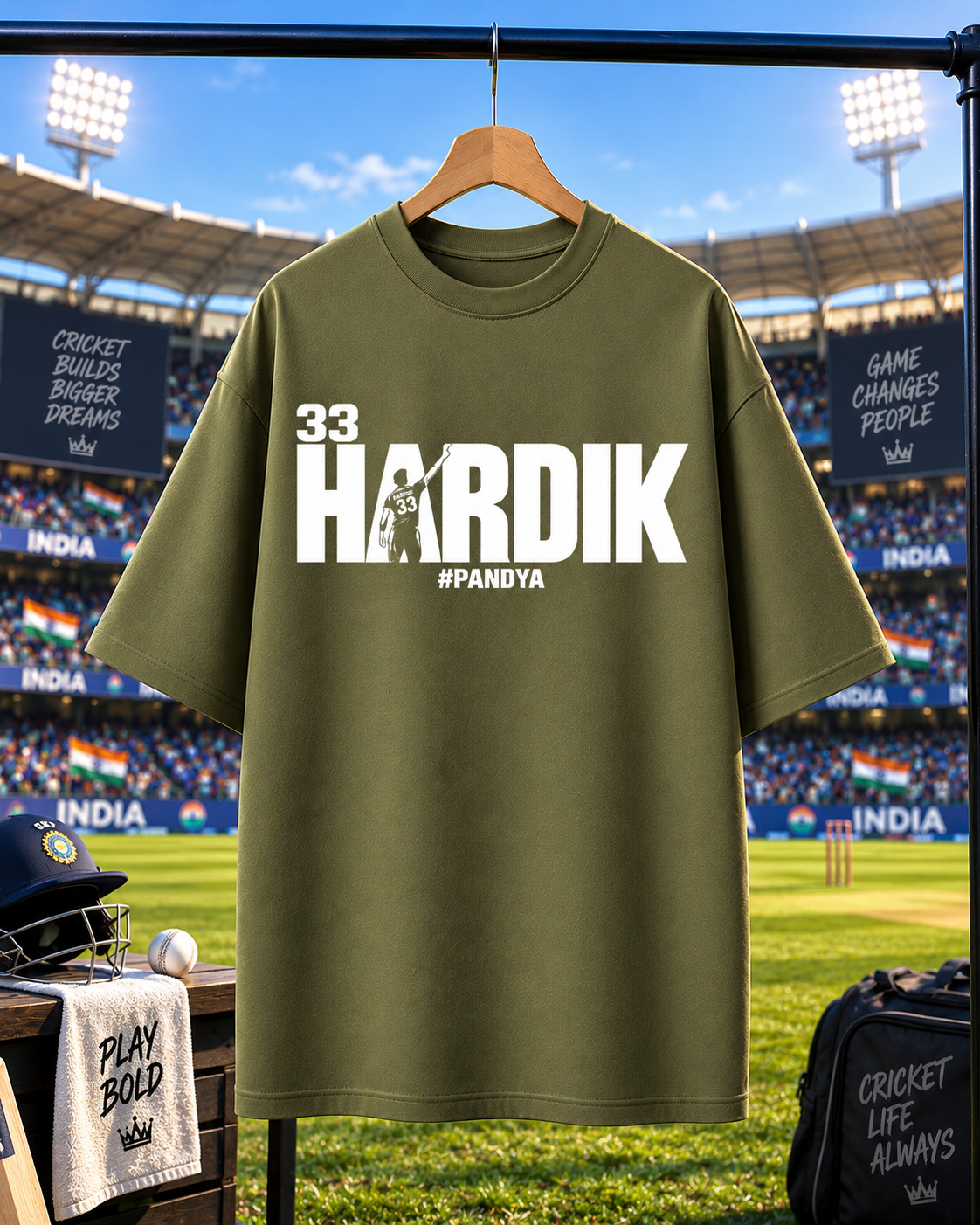 Hardik Pandya Oversized T-shirt | Unisex Cricket Streetwear