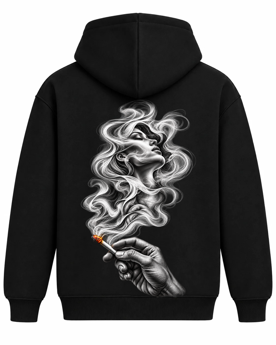 Phantom Smoke Oversized Cotton Fleece Hoodie | Unisex