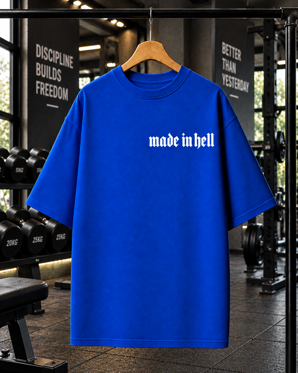 Made in Hell Oversized Gym T-shirt | Unisex