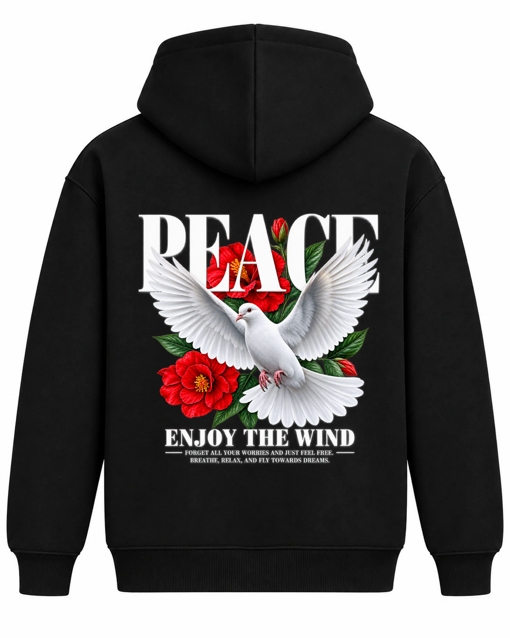PEACE Oversized Cotton Fleece Hoodie | Unisex