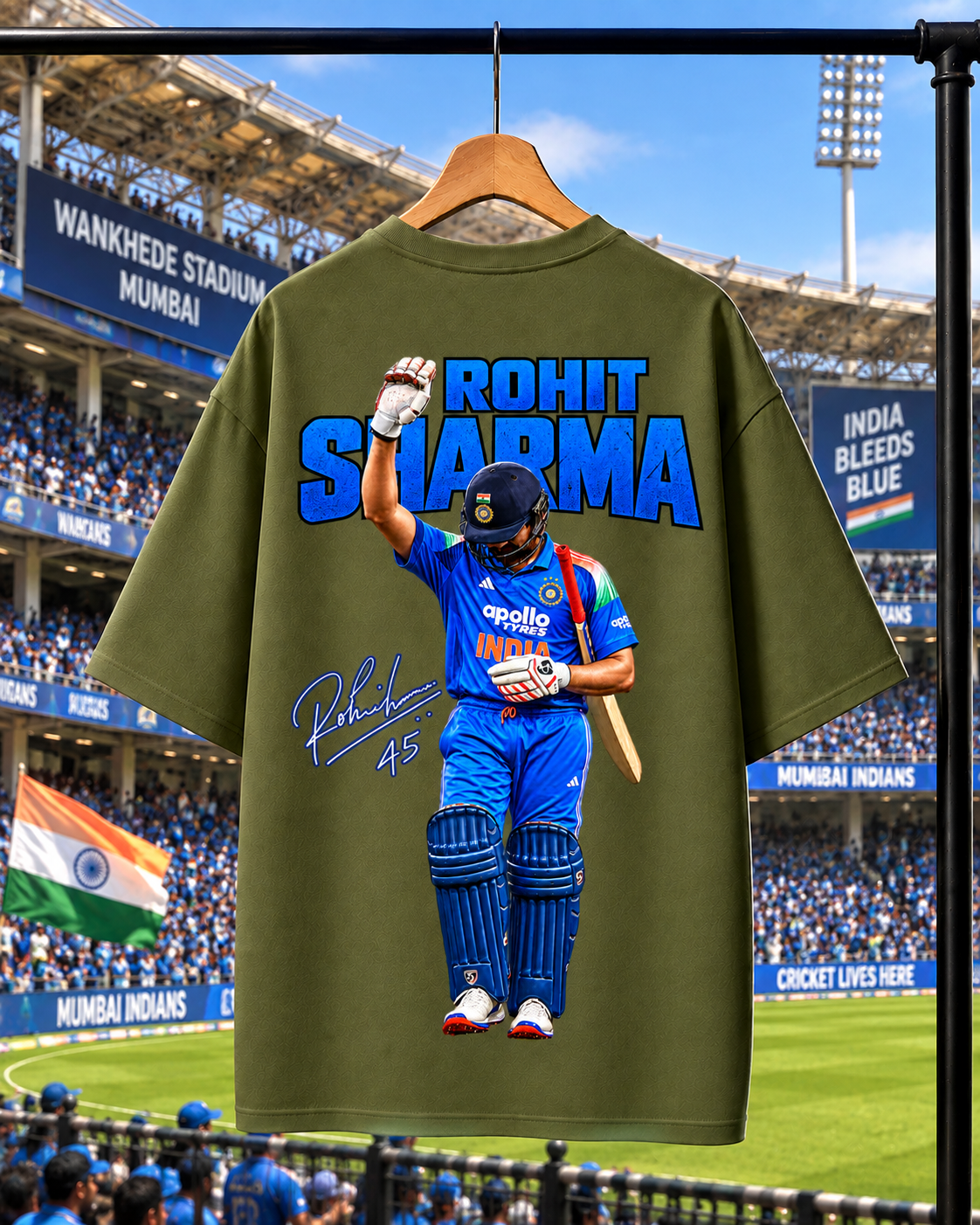 Rohit Sharma Oversized T-shirt | Unisex Cricket Streetwear