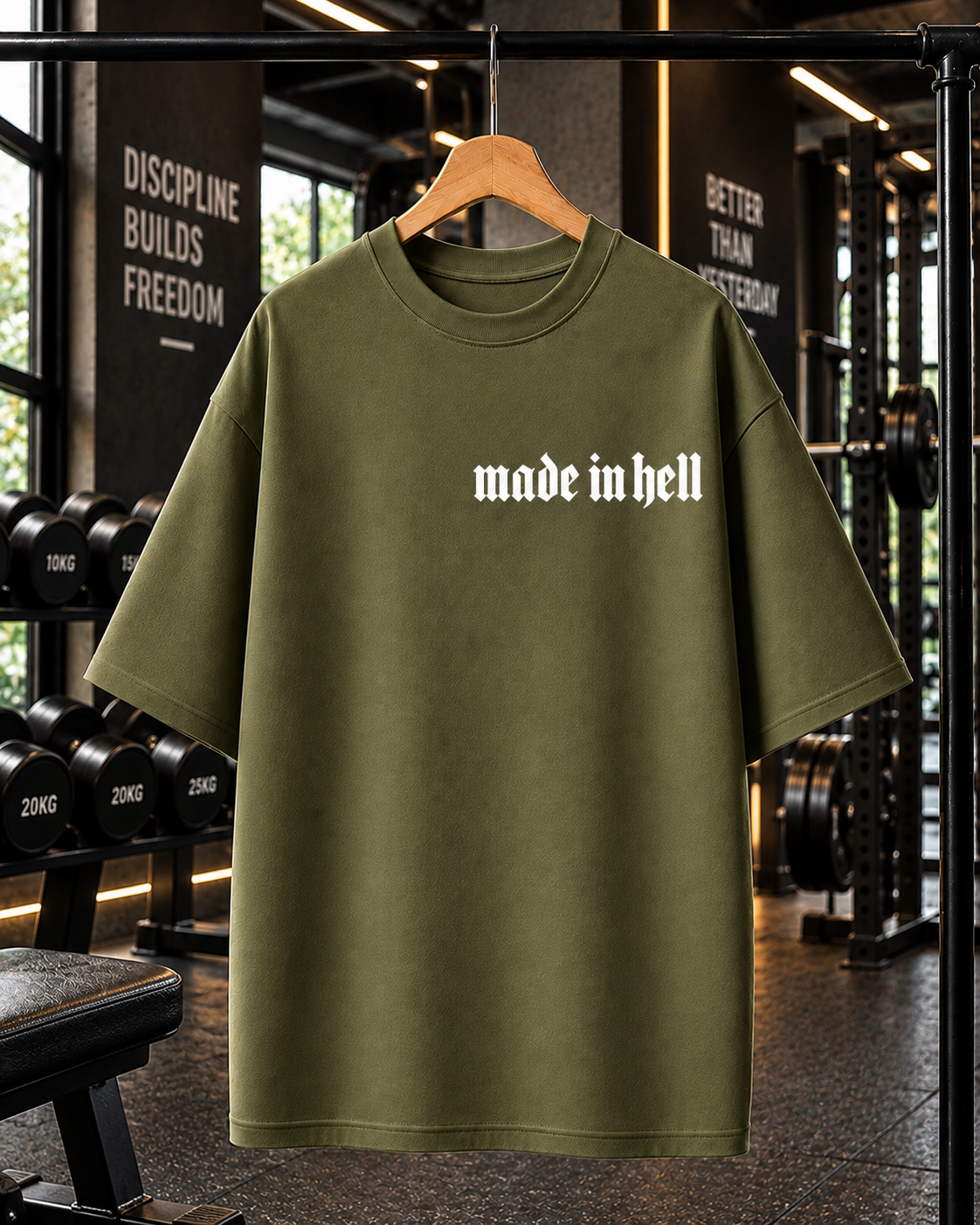 Made in Hell Oversized Gym T-shirt | Unisex