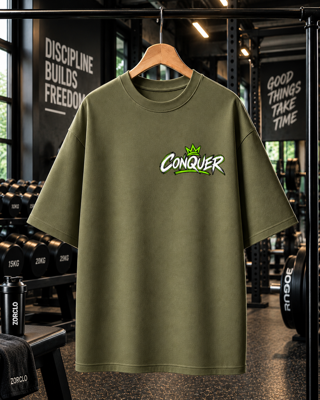 Built to Conquer Oversized Gym T-shirt